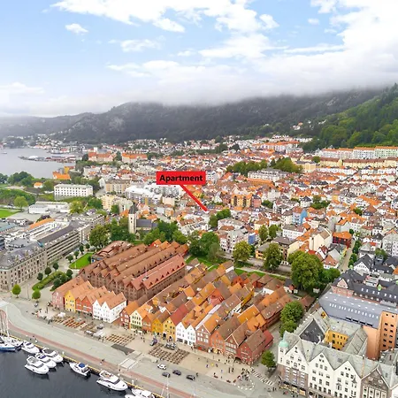 Apartment View To Bryggen - Renovated Dec 24 - Historic Cobblestone Street Bergen